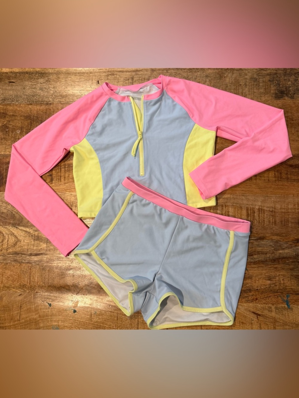 Old Navy Colorblock Zipper Front Swimsuit Size XL 14-16